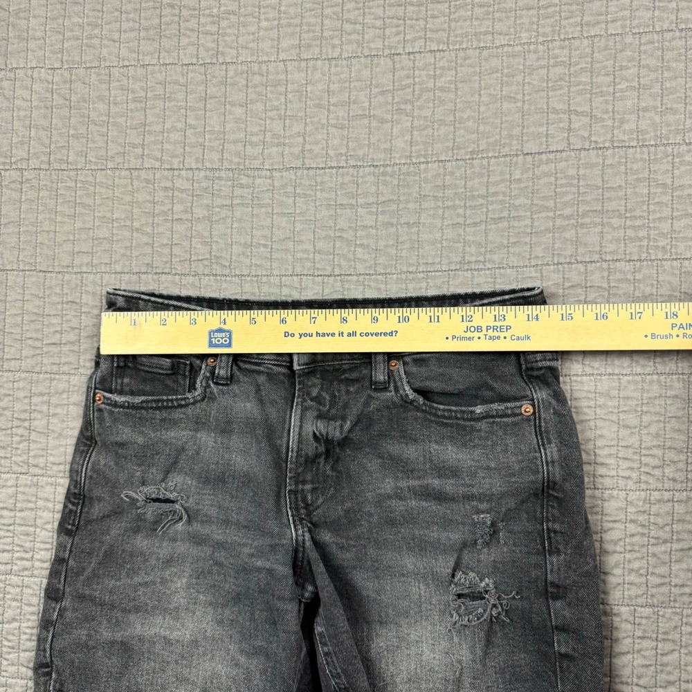 Mid Rise Loose Denim Jean Shorts Jorts Women 4 Black Long 6" Inseam Baggy Y2K - Picture 7 of 11